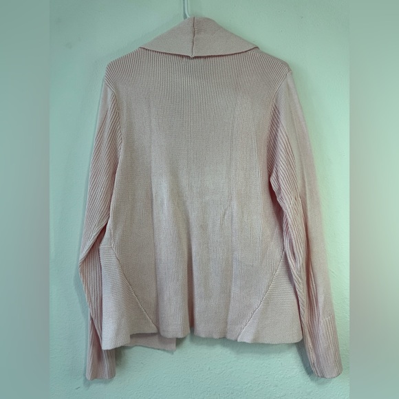 CARMEN MARC VALVO NWT Women’s Light Pink Sweater Cardigan XL Zipper Faux Pocket - Picture 4 of 15